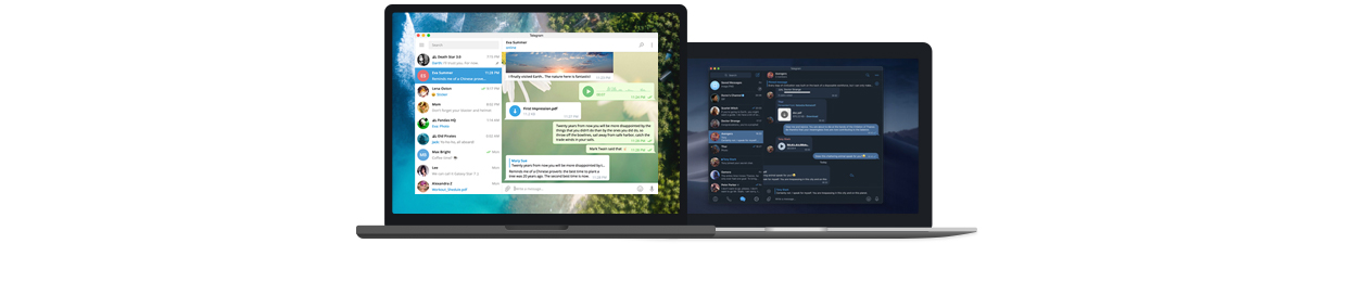 Telegram 电报多端设备桌面同步聊天界面